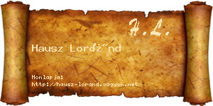 Hausz Loránd névjegykártya